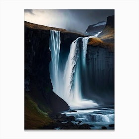 Langisjór Waterfall, Iceland Nat Viga Style (1) Canvas Print
