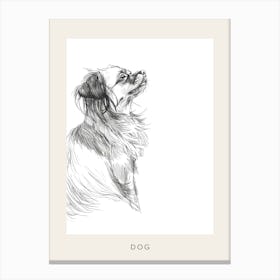 Dog Portrait Line Sketch 1 Poster Canvas Print