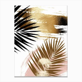 Gold Palm Leaves 2 Canvas Print