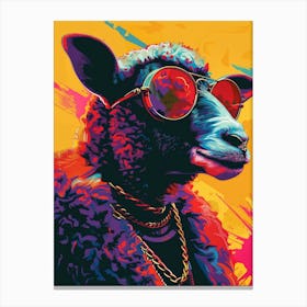 Sheep With Sunglasses Canvas Print