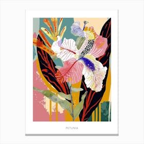 Colourful Flower Illustration Poster Petunia 1 Canvas Print