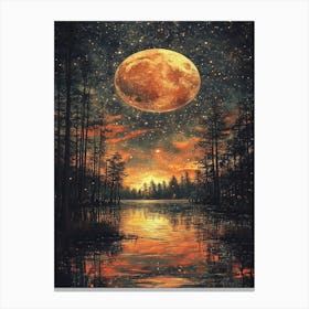 Full Moon In The Forest 1 Canvas Print