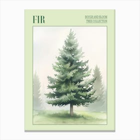 Fir Tree Atmospheric Watercolour Painting 1 Poster Canvas Print