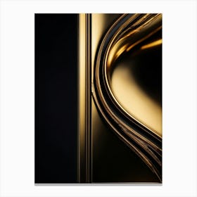 Bright Gold Metallic Border Encompassing A Frame Smooth Texture Contrasts Against Dark Background Canvas Print