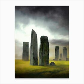 Stonehenge Standing Stones Storm Landscape Cover Art Artwork Mysterious Magic Mystical Fantasy Circle Of Stones Magical Stone Circle Monuments Historical Dream Canvas Print