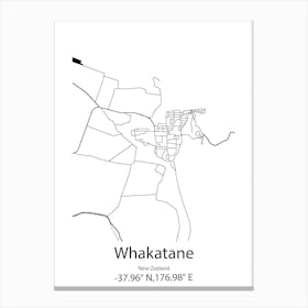 Whakatane,New Zealand Minimalist Map Canvas Print