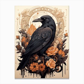 Fall Foliage Raven 1 Canvas Print