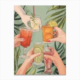 Cocktail Party Illustration Canvas Print