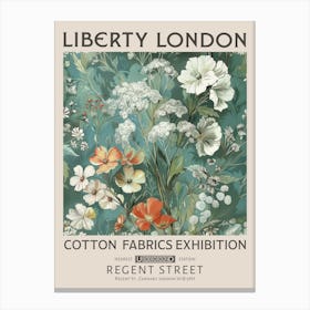 Liberty London Print William Morris Textiles White Orange Flowers Canvas Print