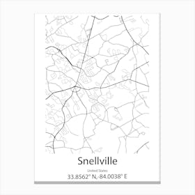 Snellville, United States Minimalist Map Lienzo