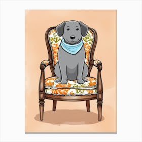 Dog Sitting In A Chair Canvas Print