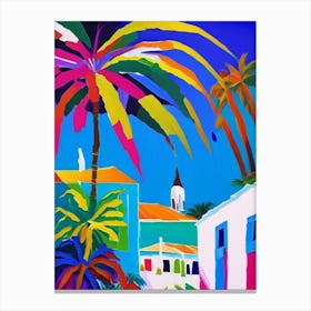 Bimini Bahamas Colourful Painting Tropical Destination Canvas Print
