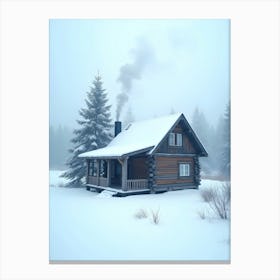 Cabin In The Snow 2 Canvas Print