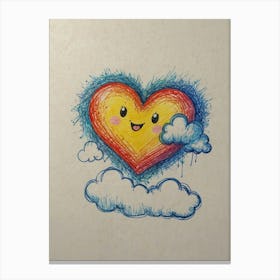 Heart On A Cloud 1 Canvas Print