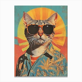 Vintage Retro Poster Cool Cat Canvas Print