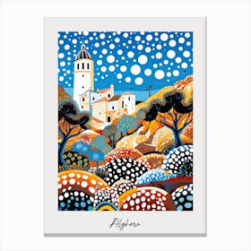 Poster Of Alghero, Italy, Illustration In The Style Of Pop Art 2 Canvas Print