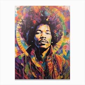 Jimi Hendrix Abstract Portrait 12 Canvas Print