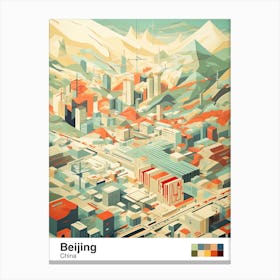 Beijing, China, Geometric Illustration 4 Poster Canvas Print