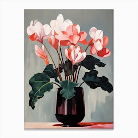 Bouquet Of Cyclamen Flowers, Autumn Fall Florals Painting 0 Canvas Print