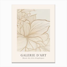 Galerie D'Art Abstract Abstract Beige Floral 3 Canvas Print