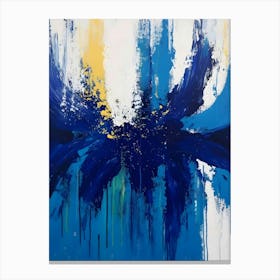 Abstract Blue And Yellow Painting Canvas Print