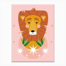 Lion With Stars Canvas Print