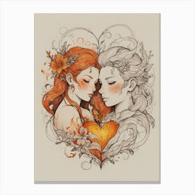 Two Women In Love 2 Canvas Print