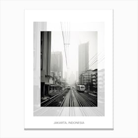 Poster Of Jakarta, Indonesia, Black And White Old Photo 4 Canvas Print