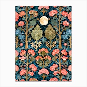 William Morris Moon And Trees 6 Canvas Print