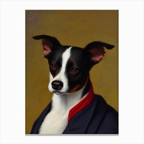 Rat Terrier Renaissance Portrait Oil Painting Canvas Print