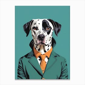 Dalmatian Dog Portrait In A Suit (21) Canvas Print