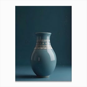 A Classic Vase Plain Ethnic Accents Dark Blue Background Realistic Vertical 30 Prfz Gfhh Canvas Print