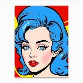 Glamorous Halftone Harmony: A Woman’s Expression Pop Art Canvas Print