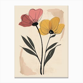 Salt Lake City Flower Market Boho Minimalist Style Canvas Print