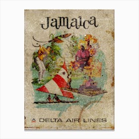 Vintage Travel Poster ― Jamaica Delta Air Lines Canvas Print