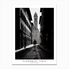 Poster Of Florence, Italy, Black And White Analogue Photograph 3 Canvas Print