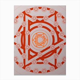 Geometric Abstract Glyph Circle Array in Tomato Red n.0059 Canvas Print