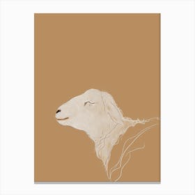 Sheep Boho, Line Art Canvas Print