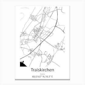 Traiskirchen,Austria Minimalist Map Canvas Print