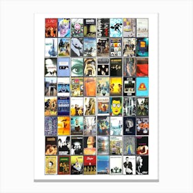 Britpop Music Print - Original Collected Cassette Covers Canvas Print