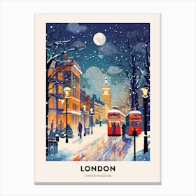 Winter Night  Travel Poster London United Kingdom 8 Canvas Print