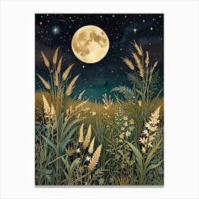 William Morris Moonlight In The Meadow Canvas Print