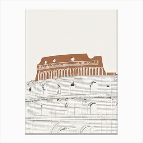Colosseum Rome Boho Landmark Illustration Canvas Print