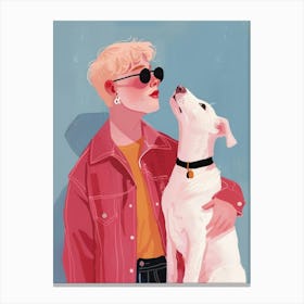 Girl With Dog 3 Canvas Print