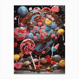 Lollipop Heart Canvas Print