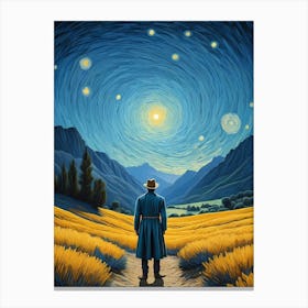 A Man Stands In The Wilderness Vincent Van Gogh Painting (5) Canvas Print