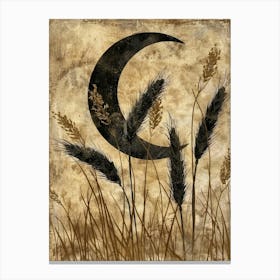 Moon And Wheat Canvas Print Canvas Print