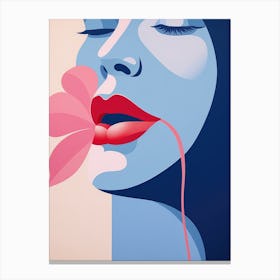 Woman With Pink Lips Canvas Print