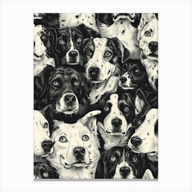 Perfectly Repeatable Artwork With Cute Dog Faces 39 Canvas Print