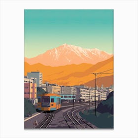 Santiago De Chile Travel Illustration 2 Canvas Print